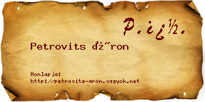Petrovits Áron névjegykártya